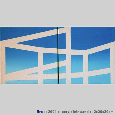 Fire, Acryl//Leinwand, 2x20x20cm, 2004