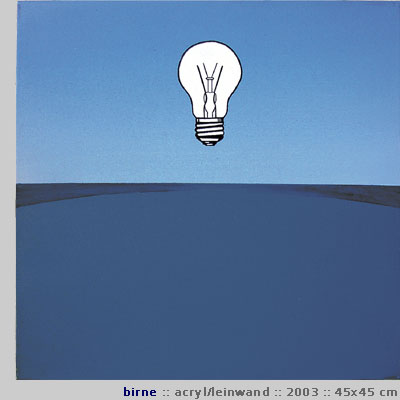 Birne, Acryl/Siebdruck/Leinwand, 45x45cm, 2003