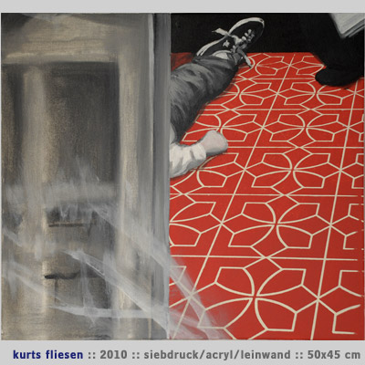 Kurts Fliesen, Siebdruck/ Acryl/Leinwand, 2010