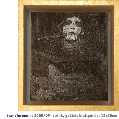 Transformer, 2009, Zink, Holz, Blattgold