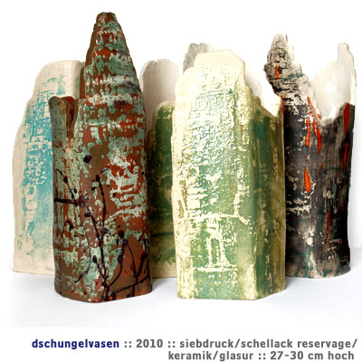 Dschungelvasen, 2010, Siebdruck/Keramik