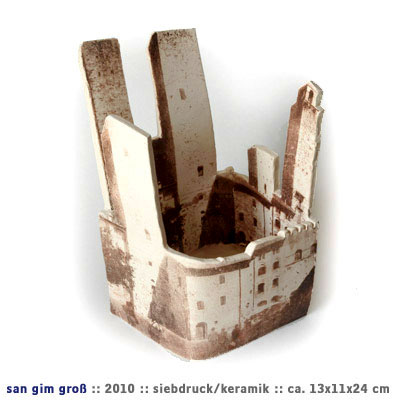 San Gim gro&szlig;, 2010, Siebdruck/Keramik