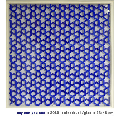 Say can You see, 2010, Siebdruck/Glas