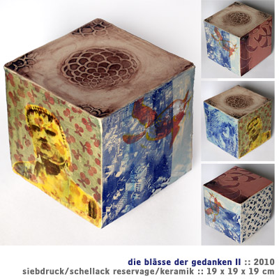Blaesse der Gedanken 2, 2010, Siebdruck/Keramik