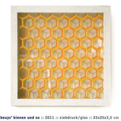 Beuys Bienen, 2011, Siebdruck/Glas