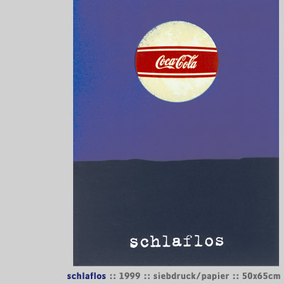 Schlaflos, 1999, Siebdruck/Papier, 50x65cm
